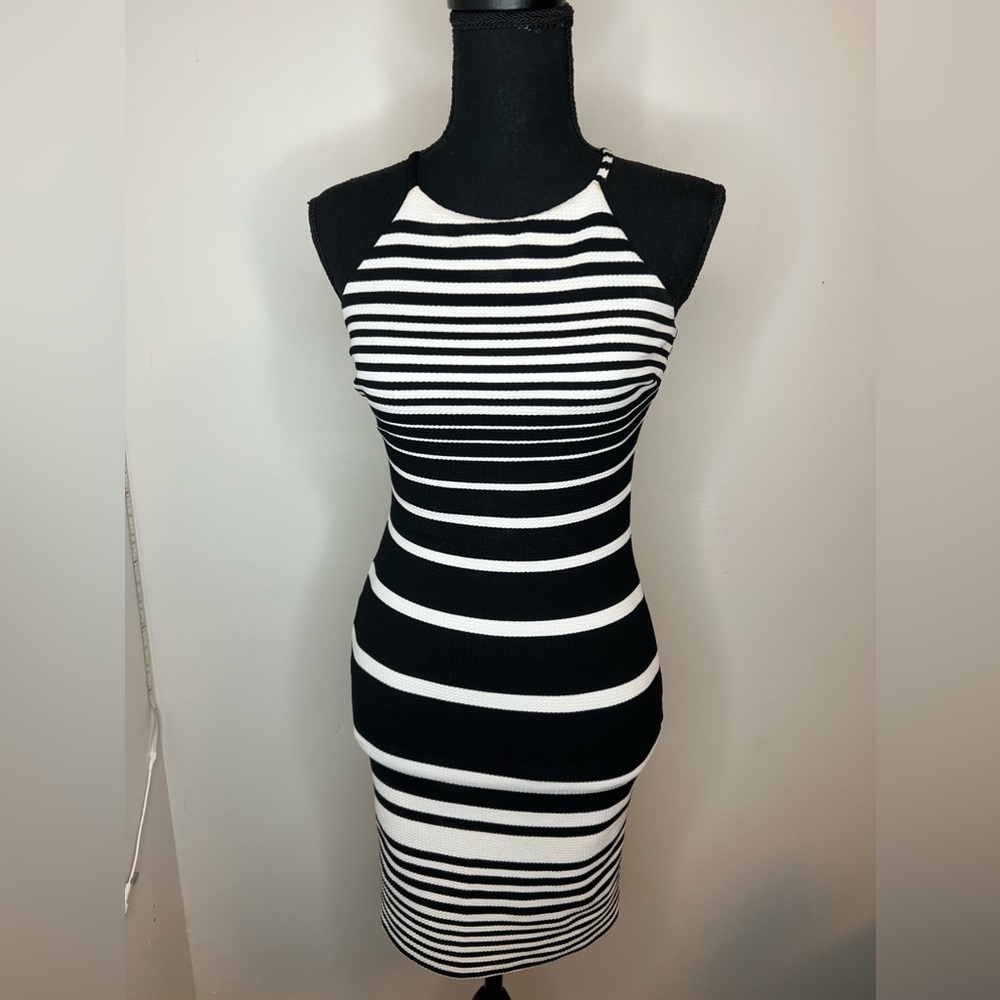 Saks Fifth Avenue. Stretch Black and White Bodycon